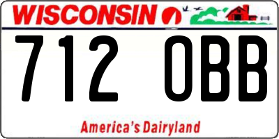 WI license plate 712OBB