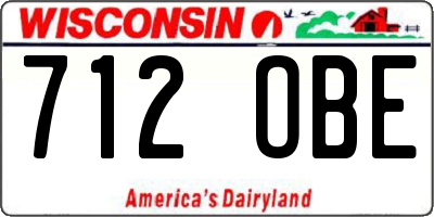 WI license plate 712OBE