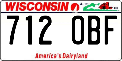 WI license plate 712OBF