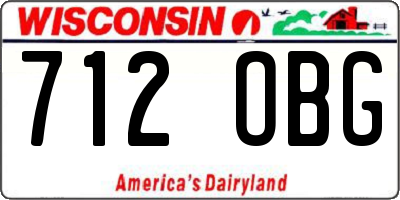 WI license plate 712OBG