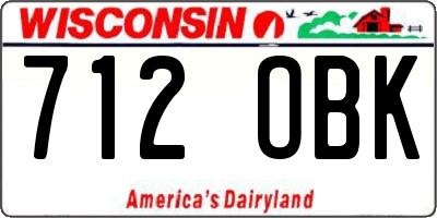 WI license plate 712OBK