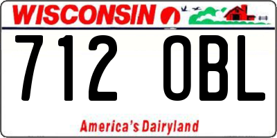 WI license plate 712OBL