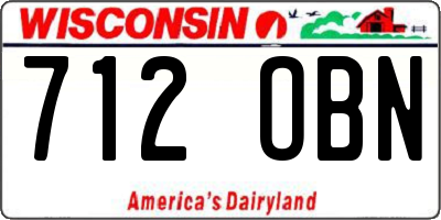 WI license plate 712OBN