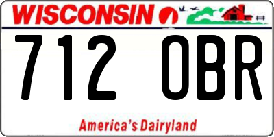 WI license plate 712OBR
