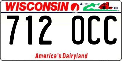 WI license plate 712OCC