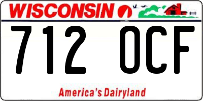 WI license plate 712OCF