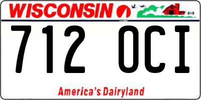 WI license plate 712OCI