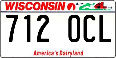 WI license plate 712OCL