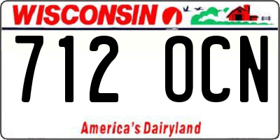 WI license plate 712OCN
