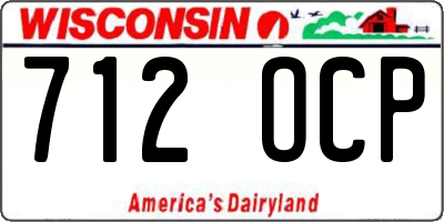 WI license plate 712OCP
