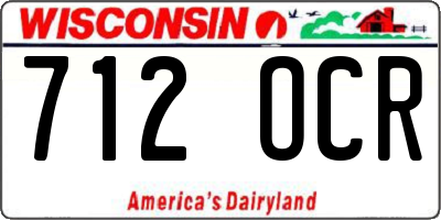 WI license plate 712OCR