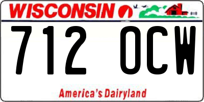 WI license plate 712OCW