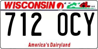WI license plate 712OCY