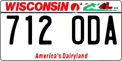 WI license plate 712ODA