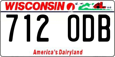 WI license plate 712ODB