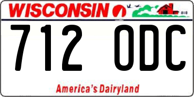 WI license plate 712ODC
