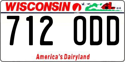 WI license plate 712ODD