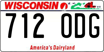 WI license plate 712ODG