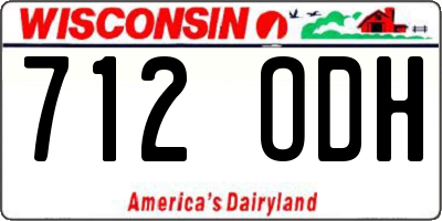 WI license plate 712ODH
