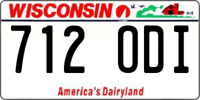 WI license plate 712ODI
