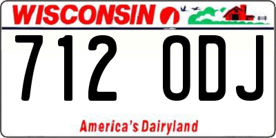 WI license plate 712ODJ