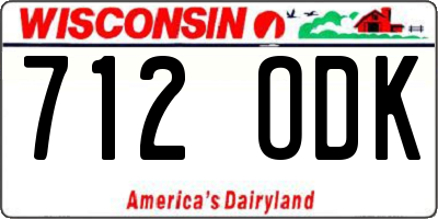 WI license plate 712ODK