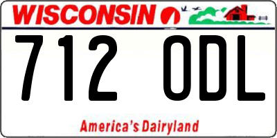 WI license plate 712ODL
