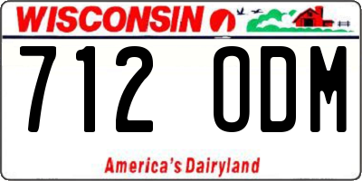 WI license plate 712ODM