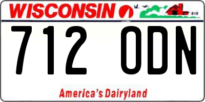 WI license plate 712ODN