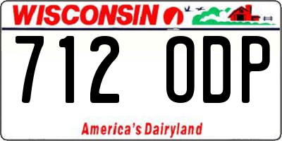 WI license plate 712ODP