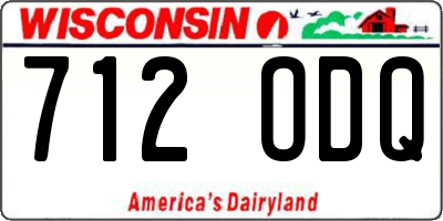 WI license plate 712ODQ