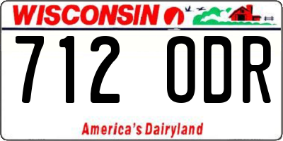 WI license plate 712ODR