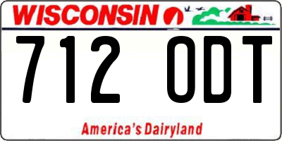 WI license plate 712ODT