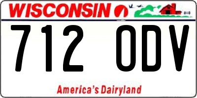 WI license plate 712ODV
