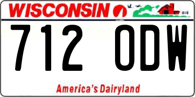 WI license plate 712ODW