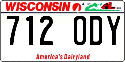WI license plate 712ODY