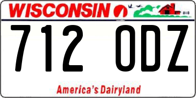 WI license plate 712ODZ