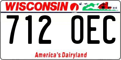 WI license plate 712OEC