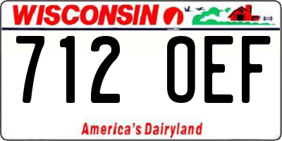 WI license plate 712OEF