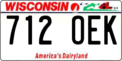 WI license plate 712OEK