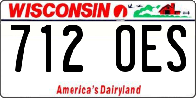 WI license plate 712OES