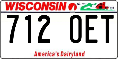 WI license plate 712OET