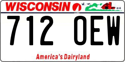 WI license plate 712OEW