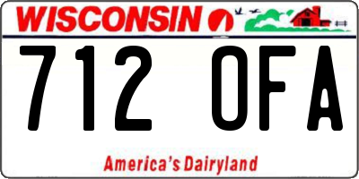 WI license plate 712OFA
