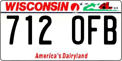 WI license plate 712OFB