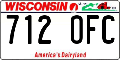 WI license plate 712OFC