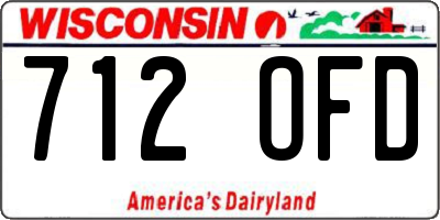 WI license plate 712OFD
