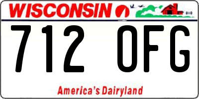 WI license plate 712OFG