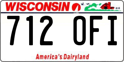 WI license plate 712OFI