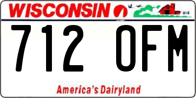 WI license plate 712OFM